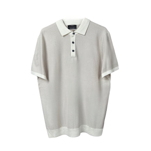 Textured short sleeve polo shirt